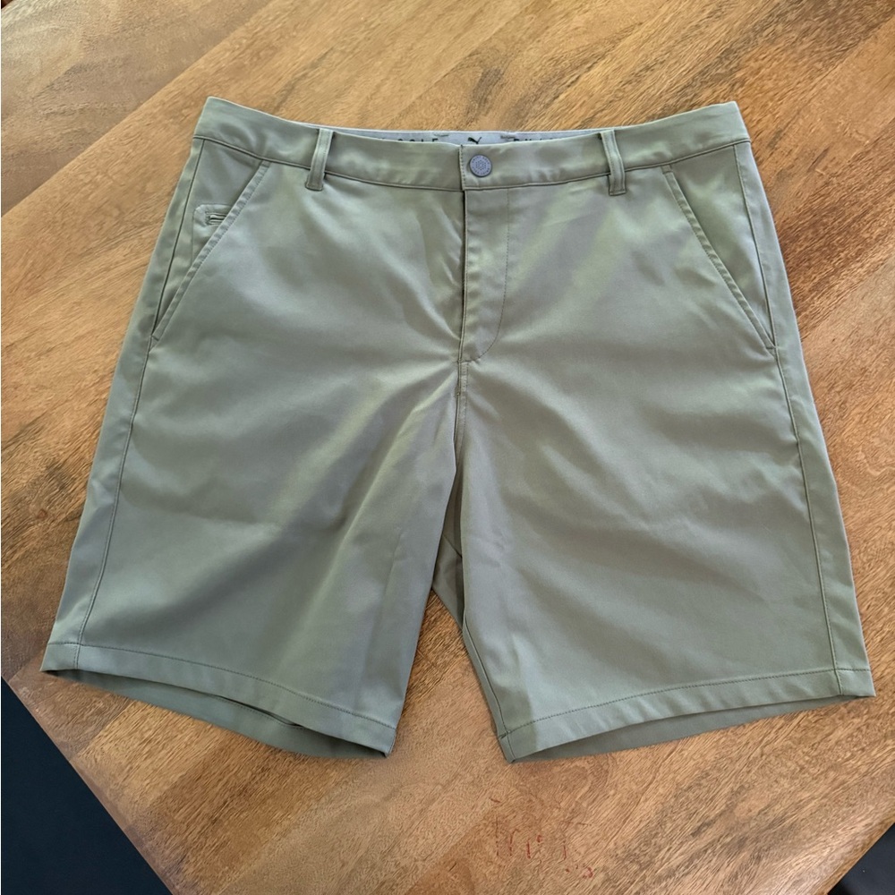 Puma Golf Men's Olive Flat Front Shorts